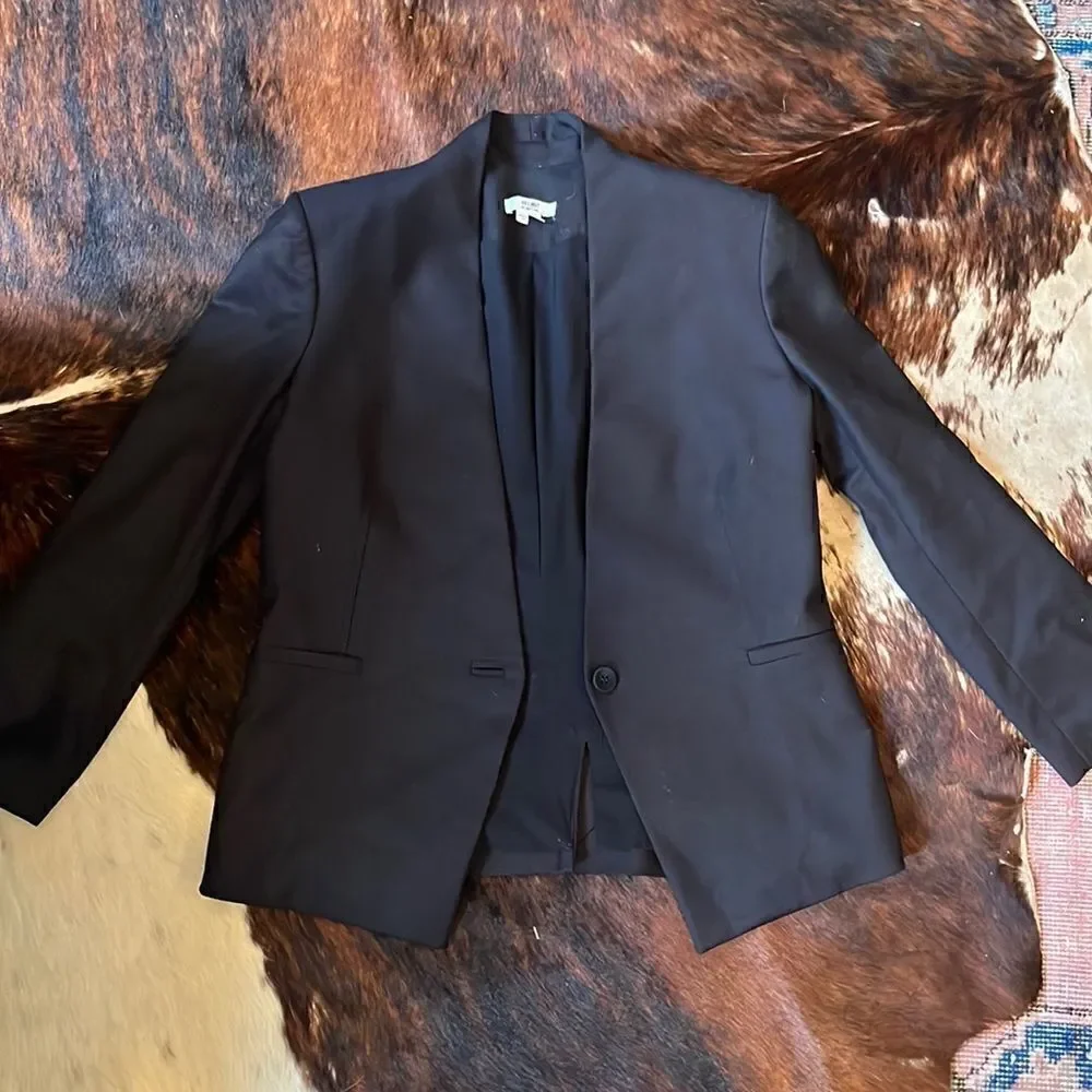 HELMUT Helmut Lang Black Collarless Blazer